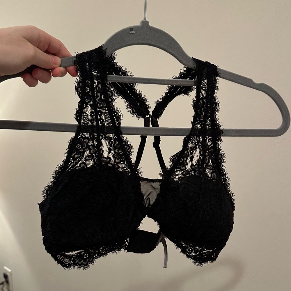 Aerie Black Lace Racerback Bralette